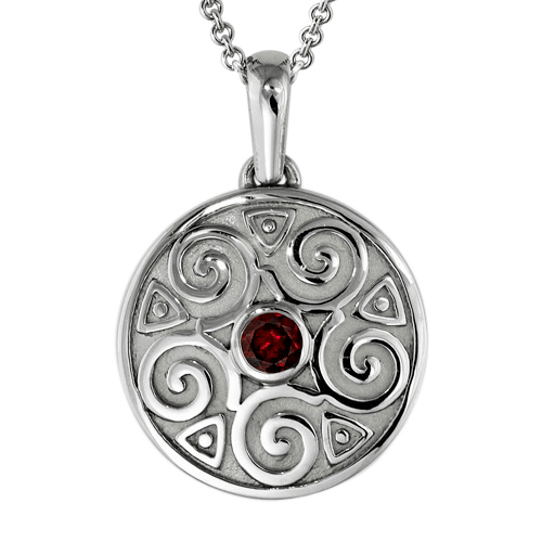 Garnet Swirl Cremation Pendant